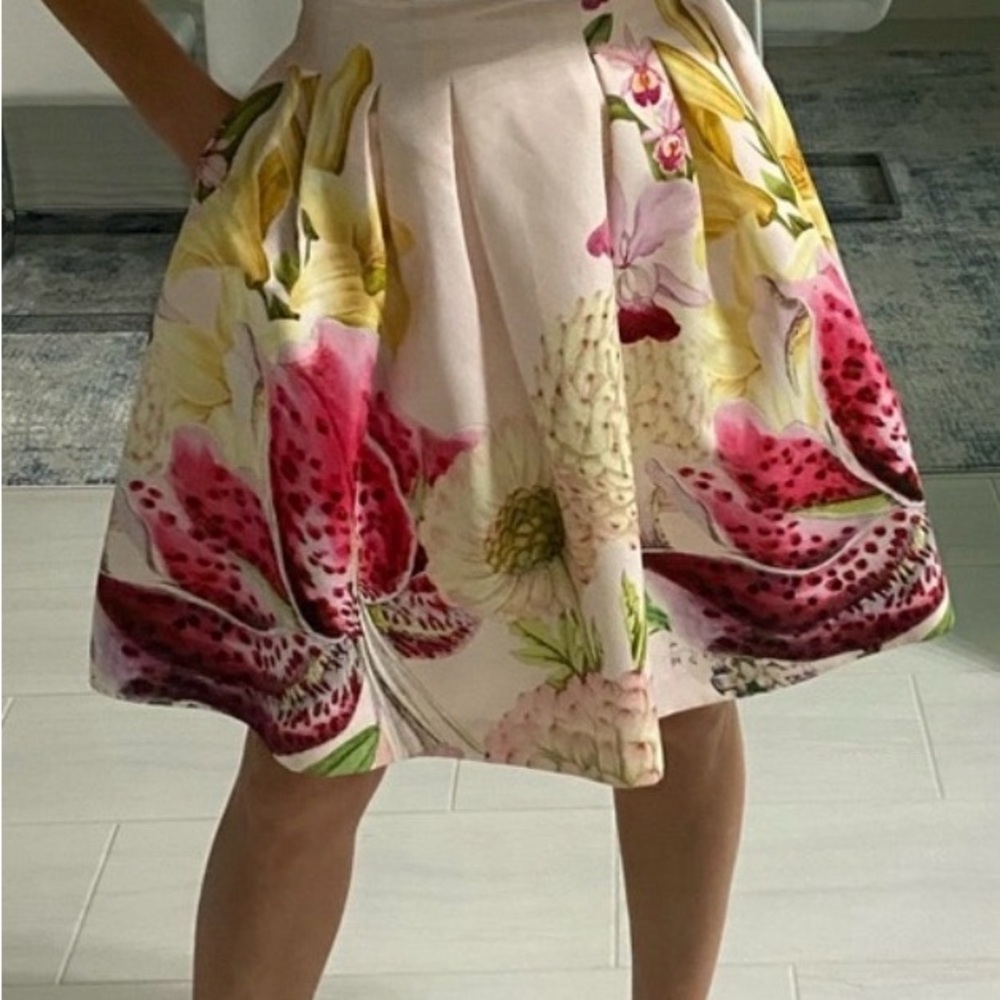 Ted Baker Multicolor Floral A-Line Skirt